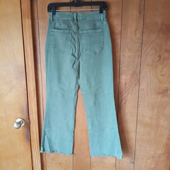 Zenana Women's Green Frayed Hem Pants Size S - Picture 4 of 5
